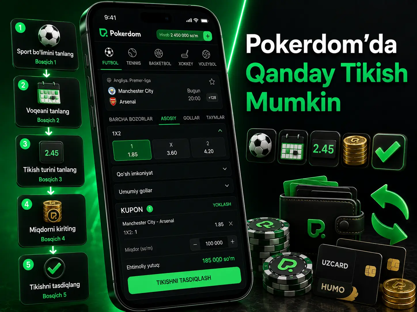 Pokerdom UZ saytining asosiy xususiyatlari